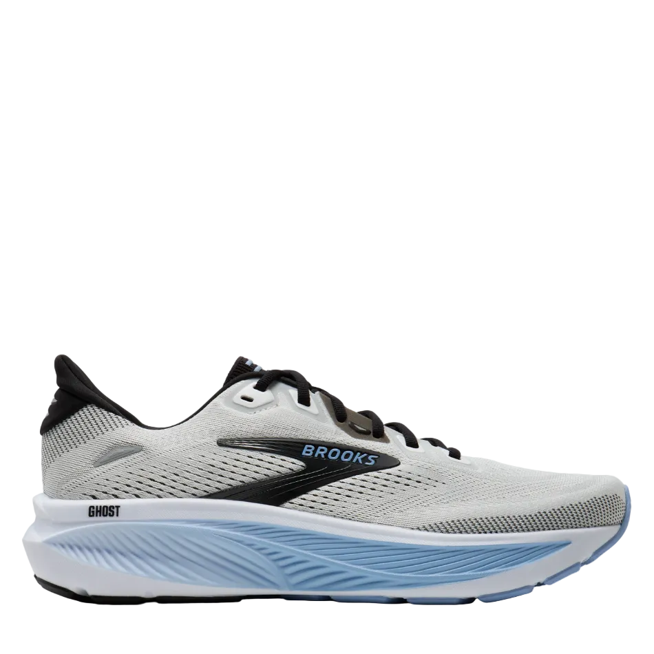 Brooks Men's Ghost 18 Running Shoes in White/Black/Open Air AW26