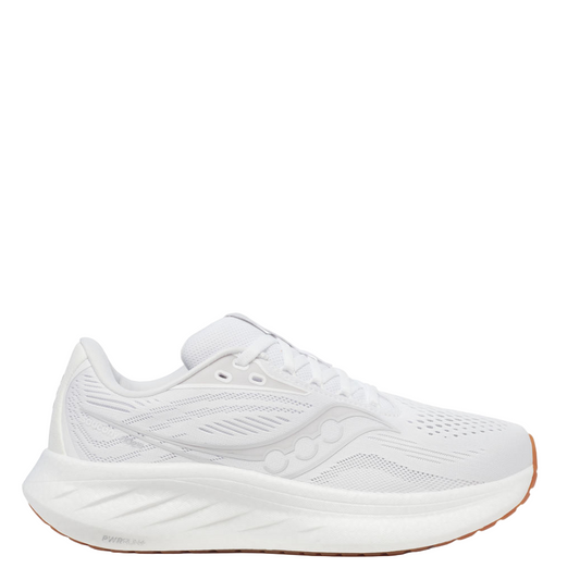 Saucony Women's Ride 18 Running Shoes in White/Gum - Online Exculsive