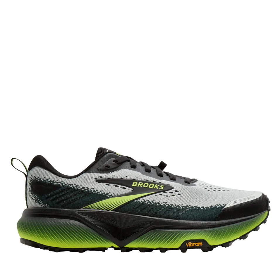 Brooks Men's Cascadia 20 Wide Fitting (2E) Trail Running Shoes in Grey/Black/Nightlife AW26