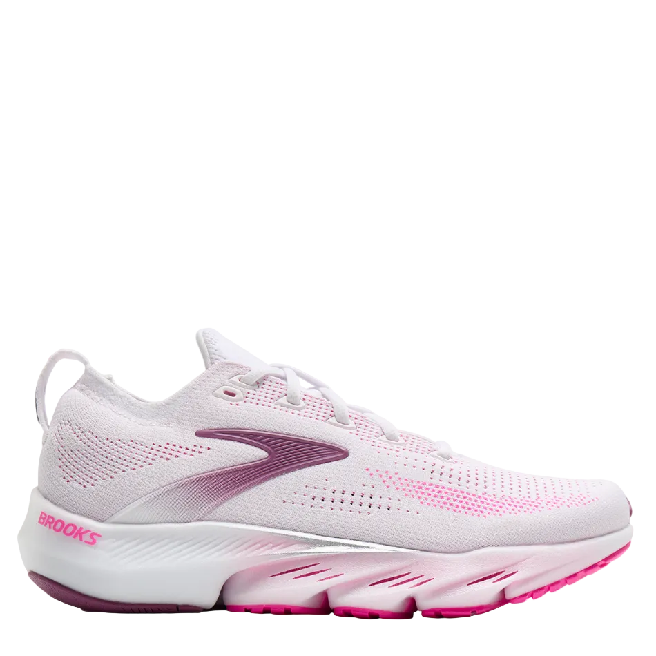 Brooks Women's Glycerin Flex Running Shoes in White/Cyber Pink/Argyle SS26