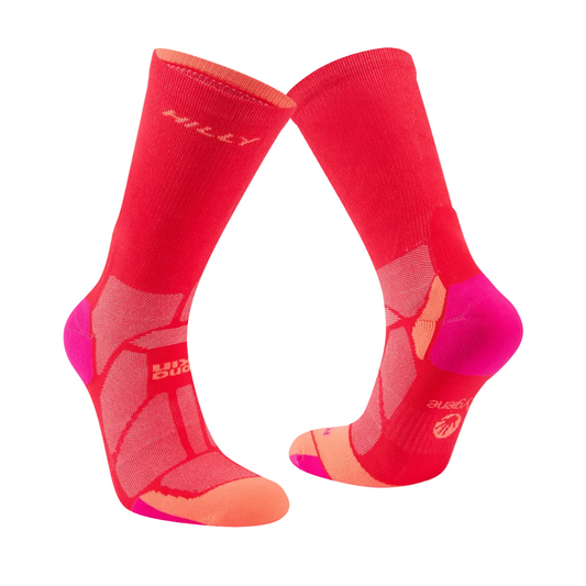 Hilly Unisex Marathon Fresh Crew Socks Min in Hot Pink/Neon Candy SS26