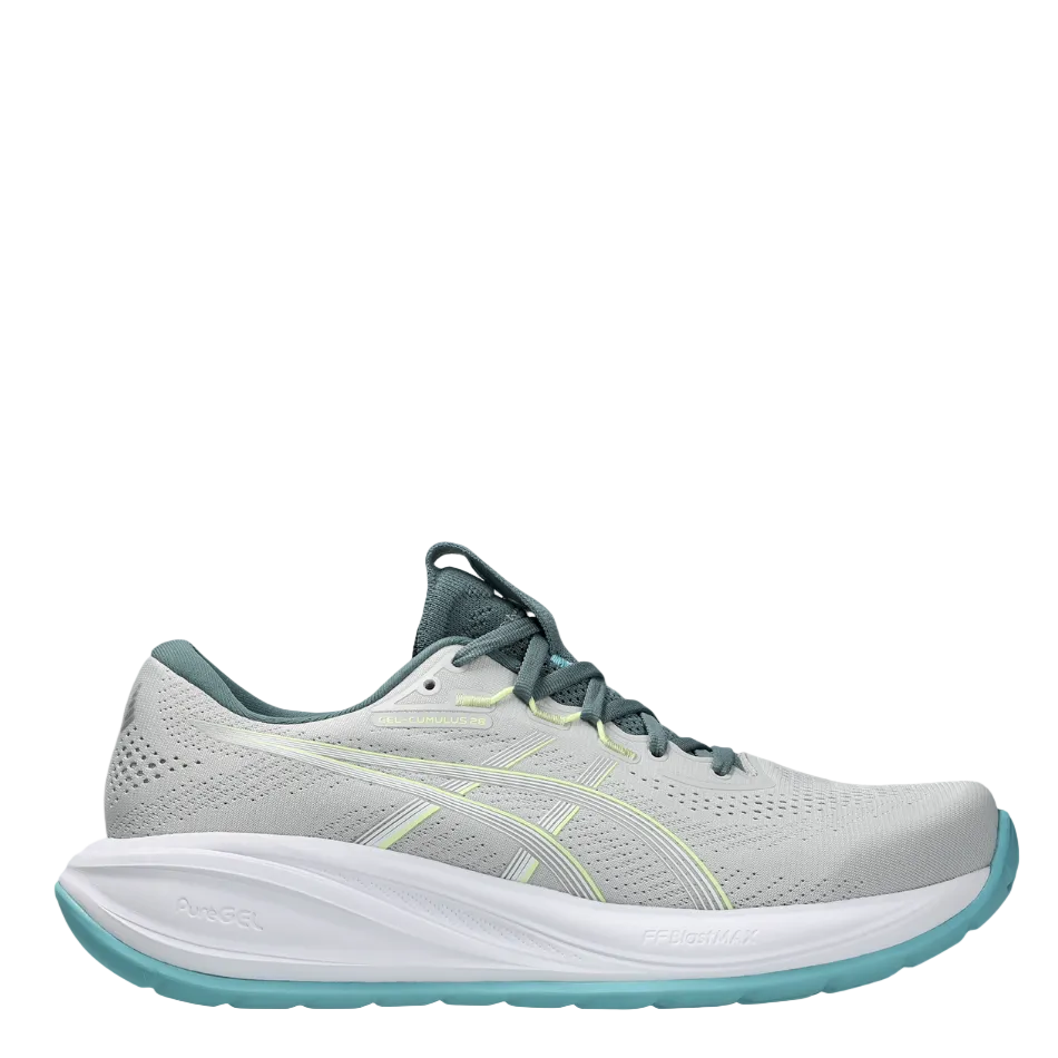 ASICS Men's CEL-CUMULUS 28 Running Shoes in Cloud Grey/Energy Aqua AW26