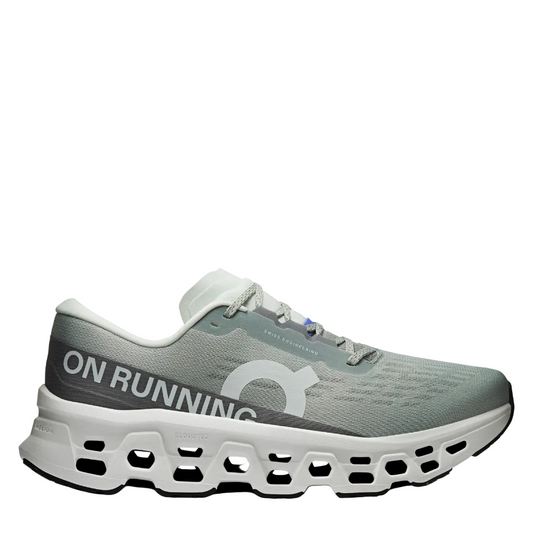On Men's Cloudmonster 3 Running Shoes in Tin/Ivory SS26