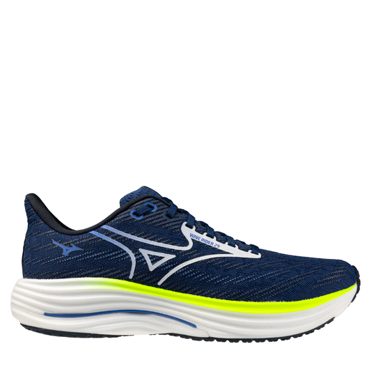 Mizuno Men's Wave Rider 29 Running Shoes in Estate Blue/White/Lightening Yellow SS26
