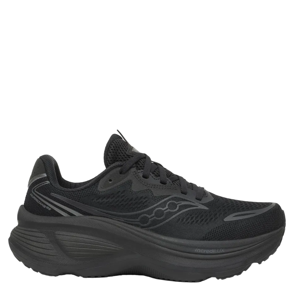 Saucony Women's Hurricane 26 Running Shoes in Triple Black AW26