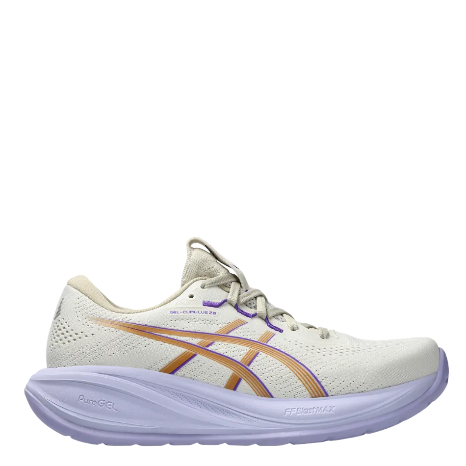 ASICS Women's GEL-CUMULUS 28 Running Shoes in Oatmeal/Fresh Air AW26