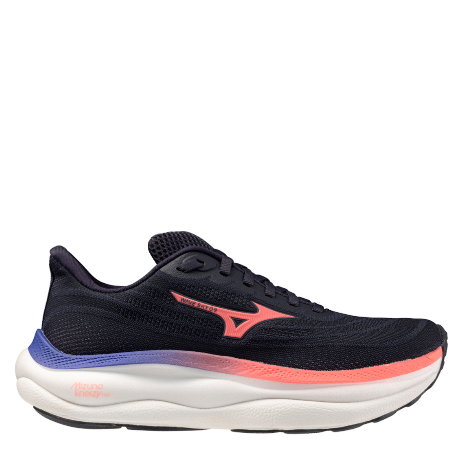 Wave Sky 9 Running Shoes Odyssey Gray Striking Coral Iris Bloom AW25