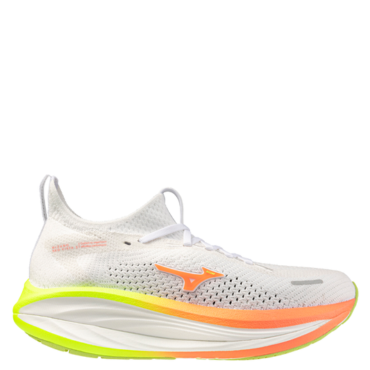 Mizuno Women's Neo Vista 3 Running Shoes in White/Flamingo Coral/Lime Pulp AW26