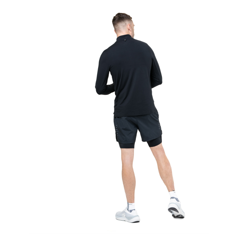 Ronhill Men's Core Thermal 1/2 Zip Top in Black/Bright White AW25