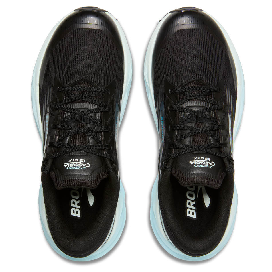 Brooks Women's Cascadia 19 GTX Trail Running Shoes in Black/Ebony/Blue Flower AW25