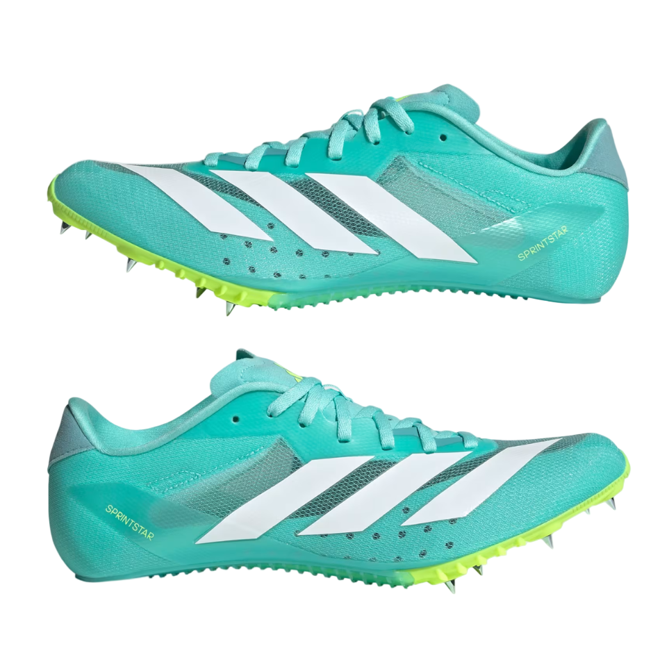 Adidas Unisex Sprintstar Track Spikes in Flash Aqua/Cloud White