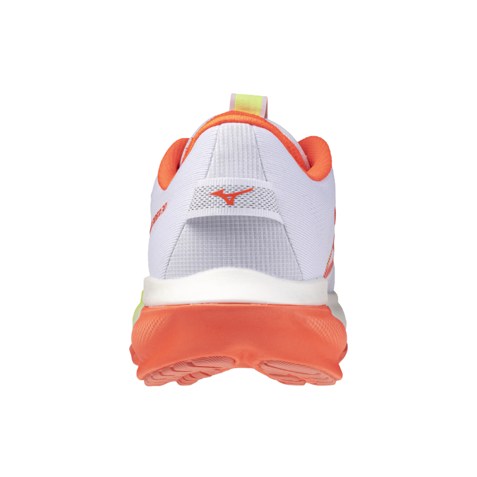 Mizuno Women's Wave Rider 30 Running Shoes in White/Lava Orange/Lime Pulp AW26