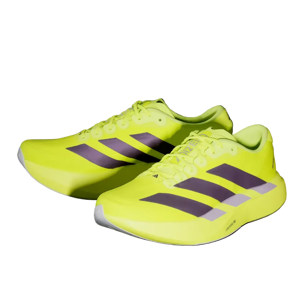 adidas Women's Adizero Evo SL Woven Running Shoes in Solar Yellow/Aurora Plum/Powder Plum SS26