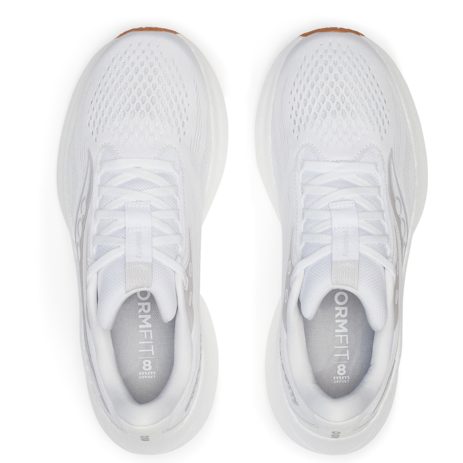 Saucony Women's Ride 18 Running Shoes in White/Gum - Online Exculsive