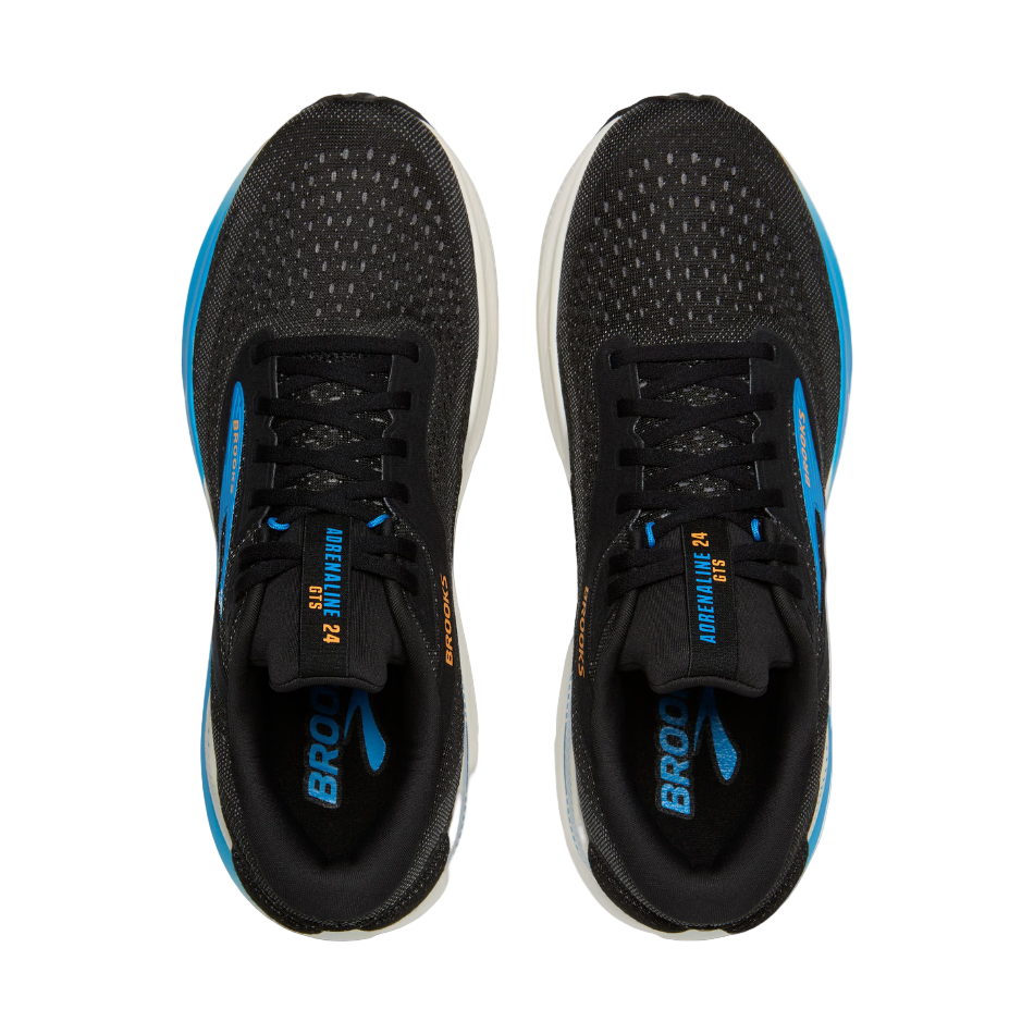 Brooks Men's Adrenaline GTS 24 Running Shoes in Black/Ebony/Cloissonne AW25