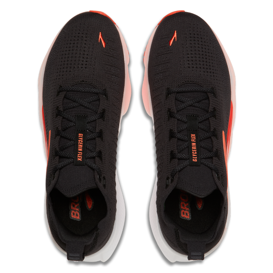 Brooks Men's Glycerin Flex Running Shoes in Black/Orange AW26