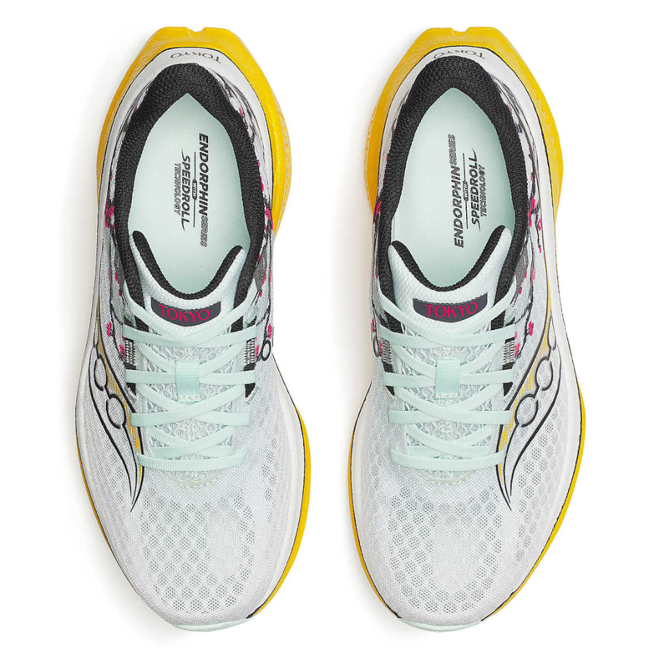 Saucony Men's Tokyo Endorphin Speed 5 Running Shoes in White/Fleur SS26
