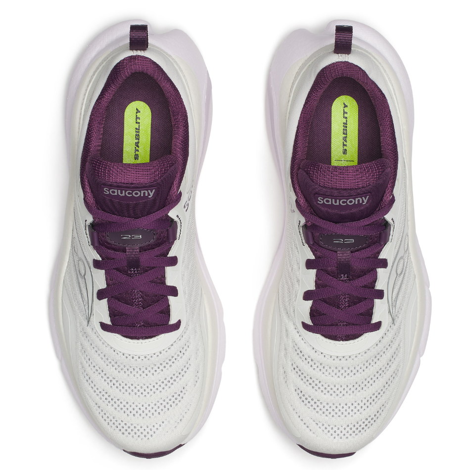 Saucony Women's Omni ST 23 Running Shoes in Ivory/Eggplant AW26