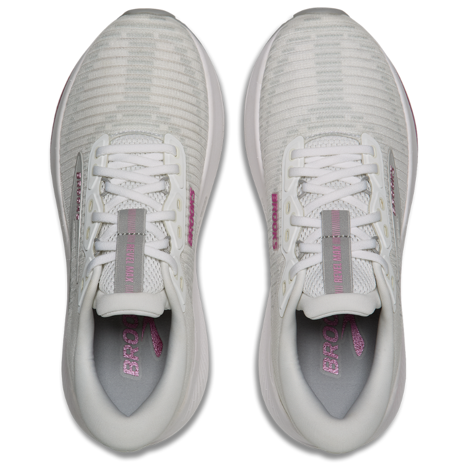 Brooks Women's Revel Max Running Shoes in White/Harbor Mist/Metallic SS26