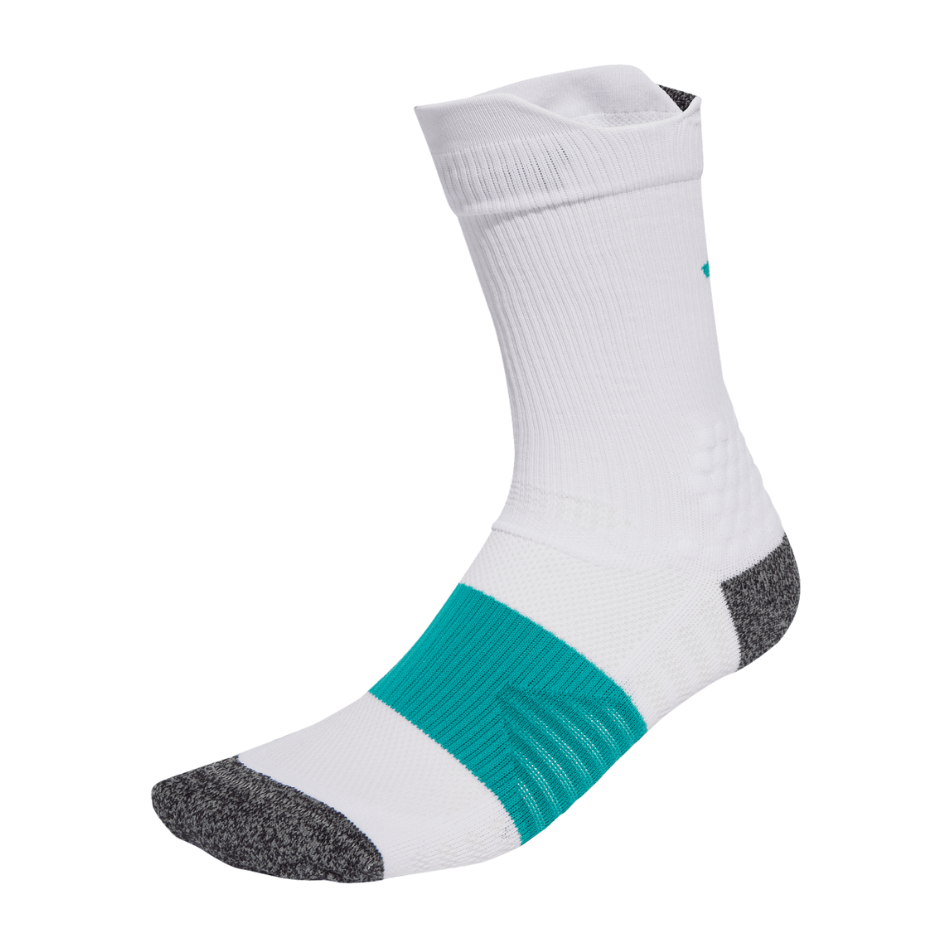 adidas Unisex Run X Boost Running Sock in White/Teal AW25