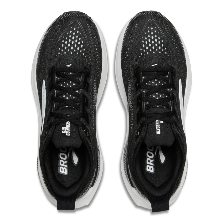 Brooks Women's Glycerin GTS 23 Wide Fitting (D) Running Shoes in Black/Grey/White AW26