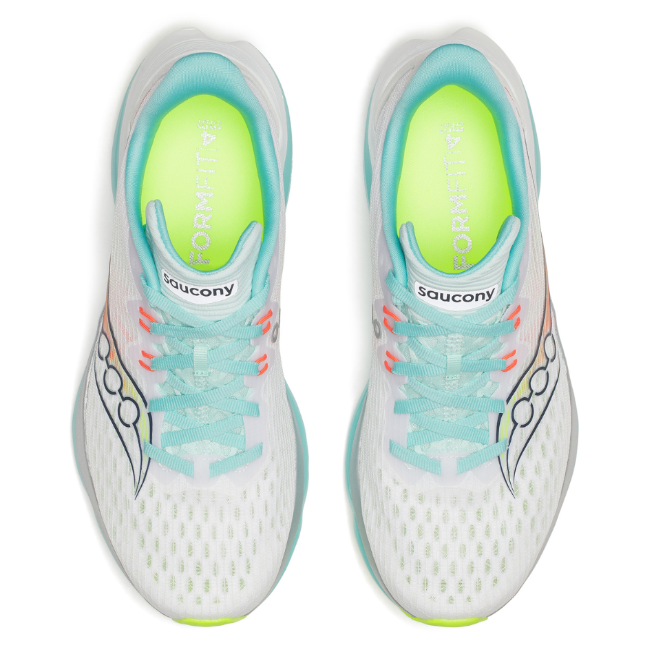 Saucony Women's Kinvara 16 Running Shoes in White/Aqua - Online Exclusive