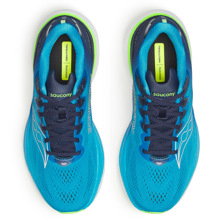 Saucony Men's Ride 19 Running Shoes in Cobalt/Slime- Online Exclusive
