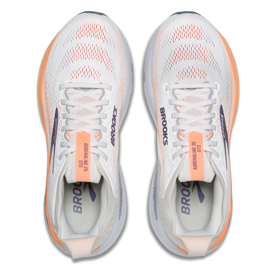 Brooks Women's Adrenaline GTS 25 Running Shoes in Oyster Mushroom/Peach/Grape AW26