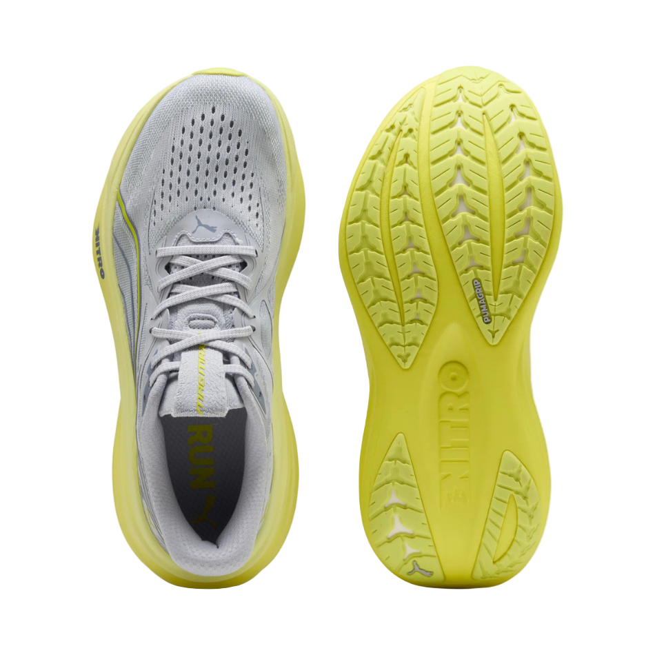 PUMA Men's MagMax NITRO 2 Running Shoes in Vibrant Silver/Lux Lime SS26