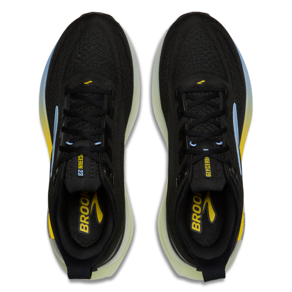 Brooks Men's Glycerin 23 Running Shoes in Black/Cyber Yellow/Nightlife AW26