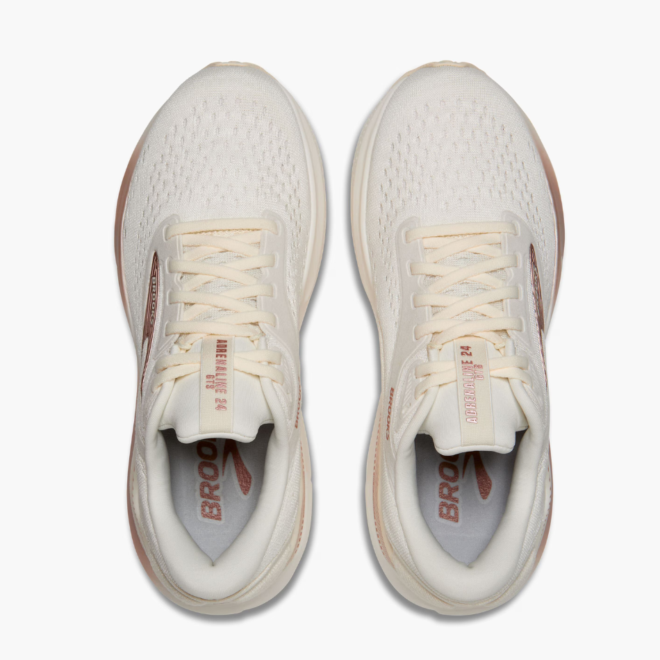 Brooks Women's Adrenaline GTS 24 Running Shoes in Coconut/Rose Gold/White AW25