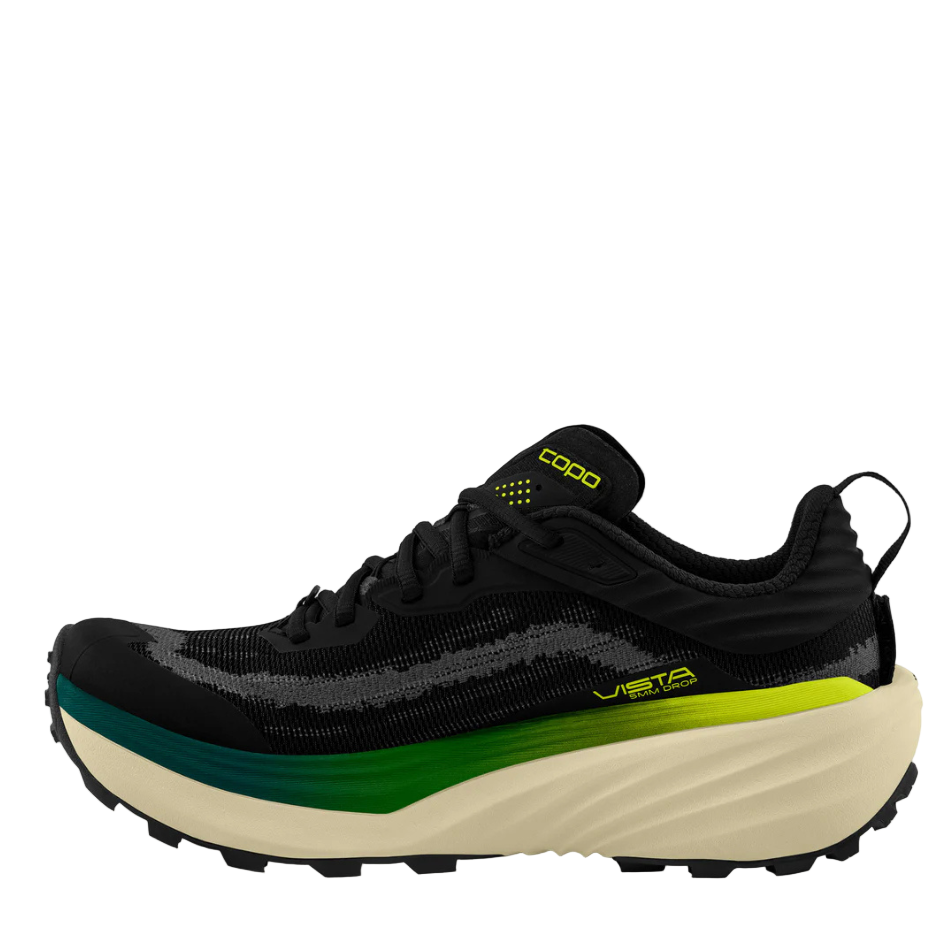 Topo Men's Vista Running Shoes in Black/Lime AW25