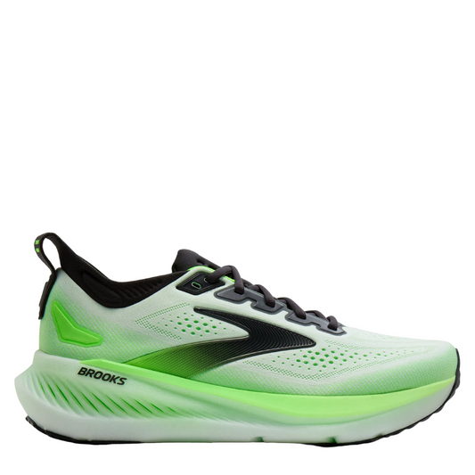 Brooks Men's Glycerin 23 Running Shoes in White/Phantom/Green Gecko SS26