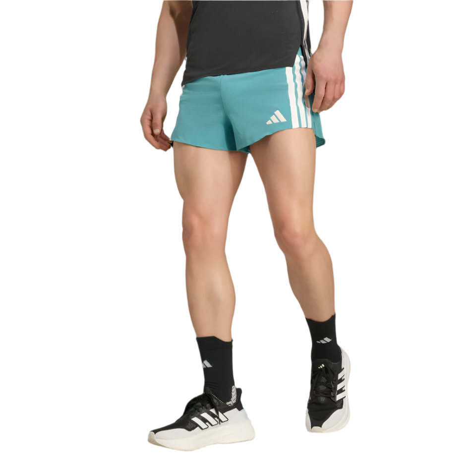 adidas Men's Adizero Running Gel Pocket Shorts in Tuquoise/Powder Teal AW25