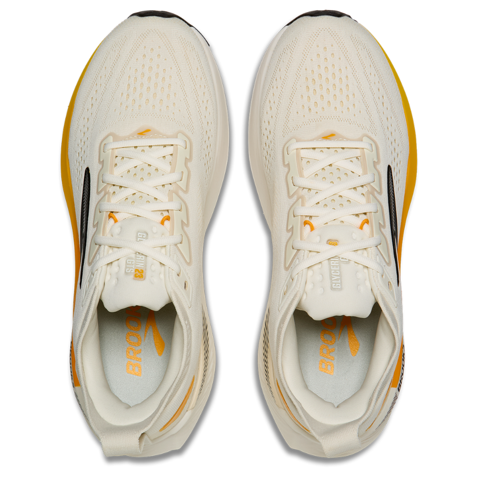 Brooks Men's Glycerin GTS 23 Running Shoes in Arctic Wolf/Angora/Orange AW26