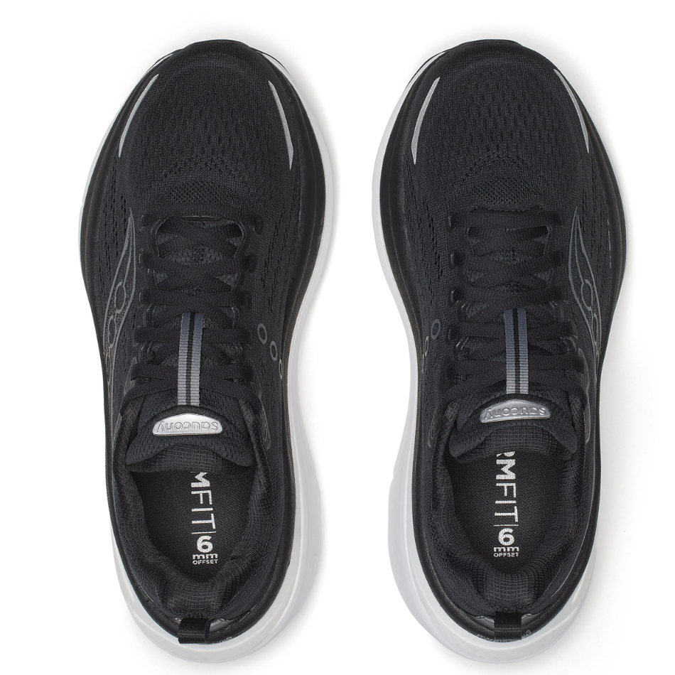 Saucony Men's Hurricane 25 Running Shoes in Black/White - Online Exclusive