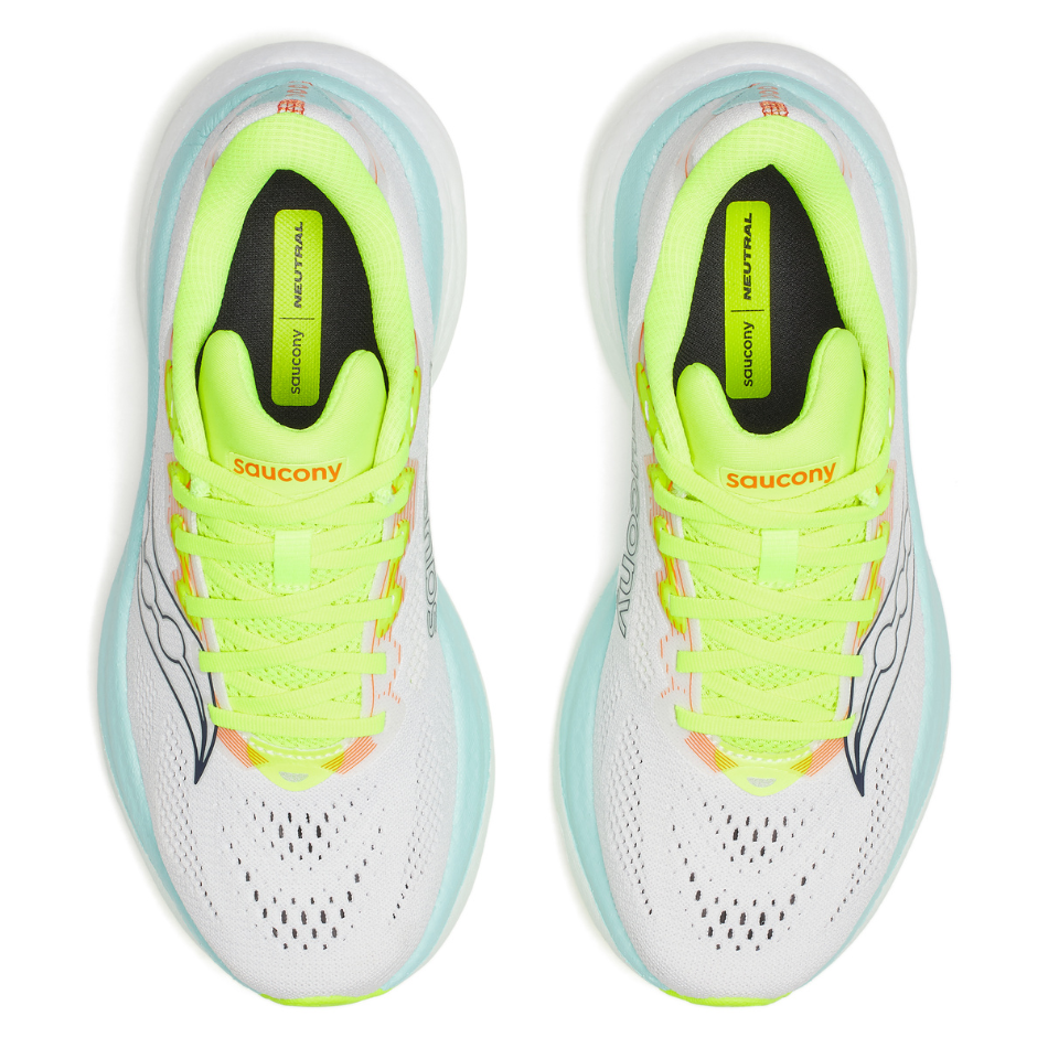 Saucony Women's Ride 19 Running Shoes in White/Splash - Online Exclusive