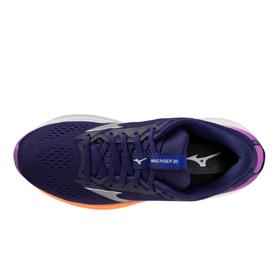 Mizuno Women's Wave Rider 30 Running Shoes in Rhodonite/White/Firecracker AW26