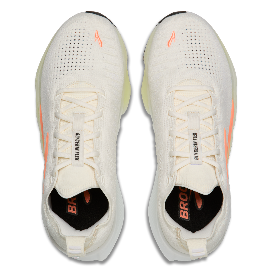 Brooks Women's Glycerin Flex Running Shoes in White/Peach/Nightlife AW26