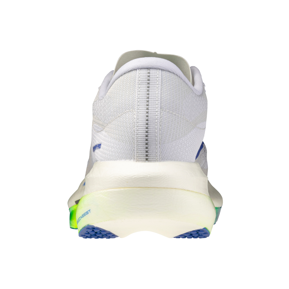 Mizuno Unisex Hyperwarp Pro Running Shoes in White/Lightening Yellow/Dazzling Blue SS26