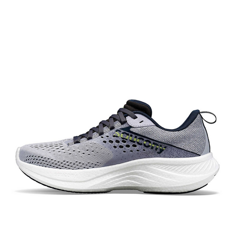 Saucony Women's Ride 17 Running Shoes in D Width (Wide Fit) in Iris/Navy