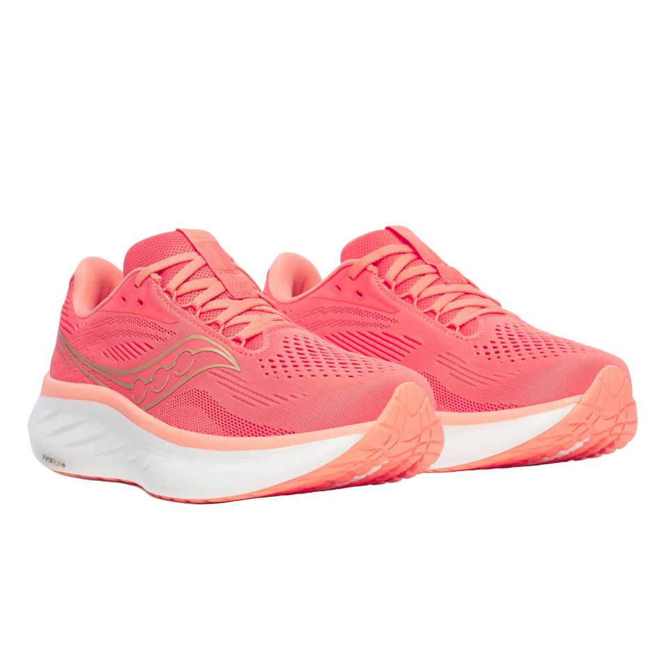 Saucony Women's Ride 18 Running Shoes in Coral/Salmon