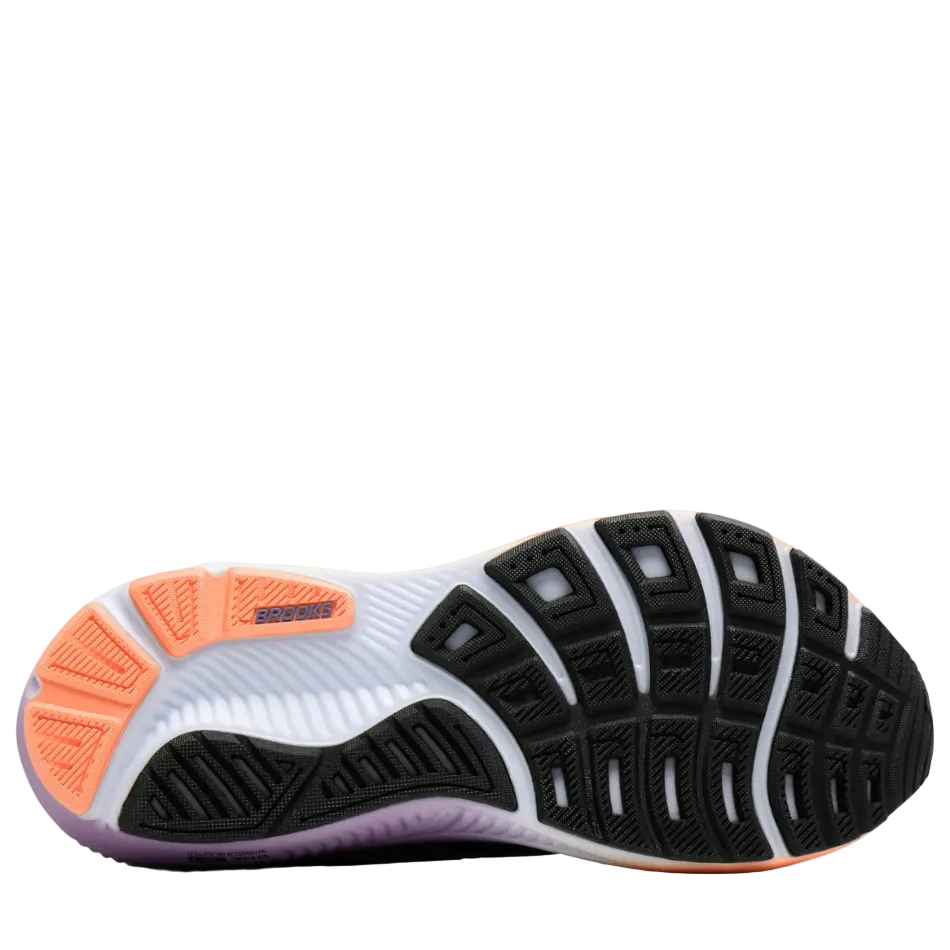 Brooks Women's Ghost 18 Running Shoes in Black/Mulled Grape/Peach AW26