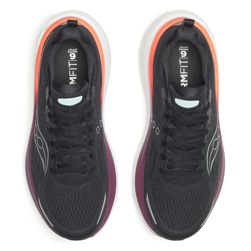 Saucony Men's Hurricane 25 Running Shoes in Black/Crimson SS26