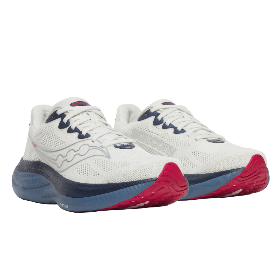 Saucony Men's Ride 19 Running Shoes in Ivory/Storm SS26