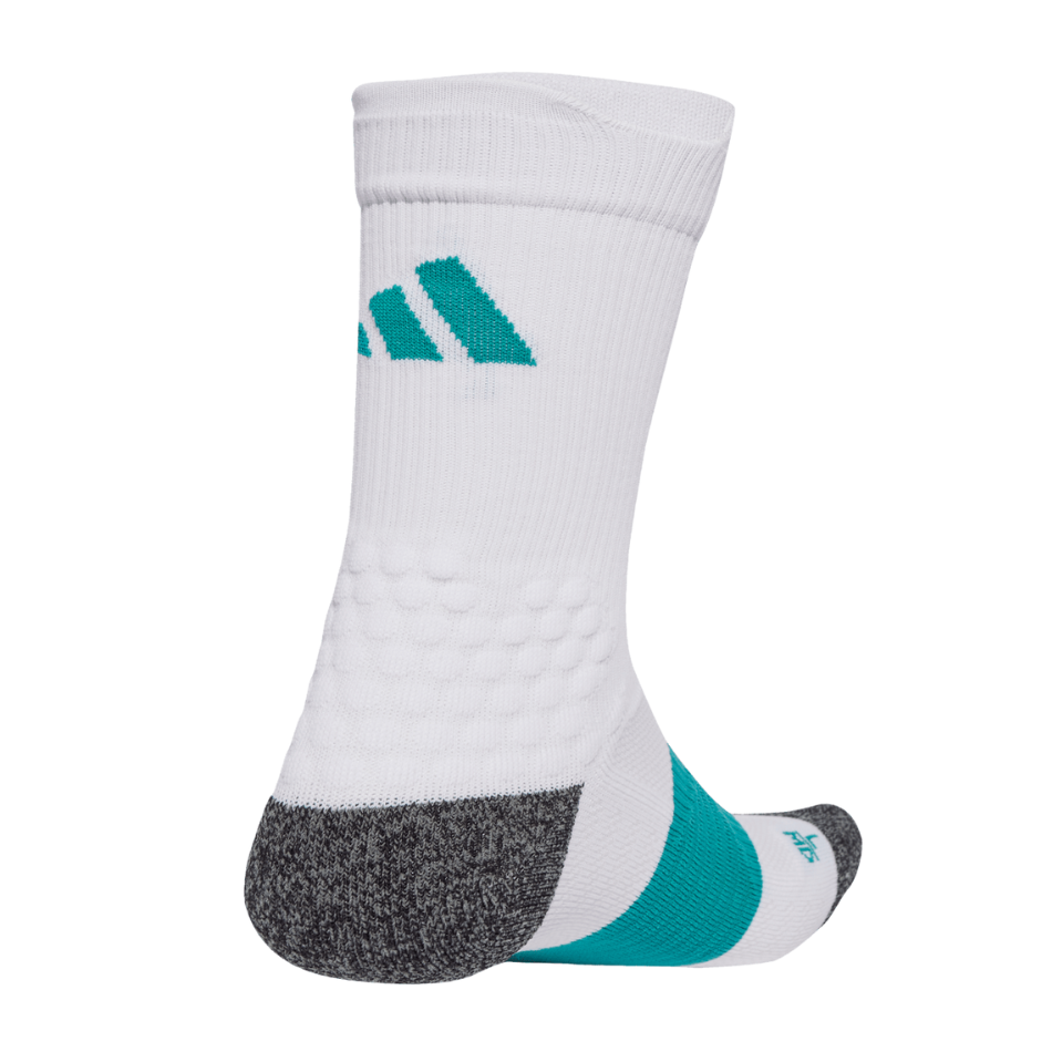 adidas Unisex Run X Boost Running Sock in White/Teal AW25
