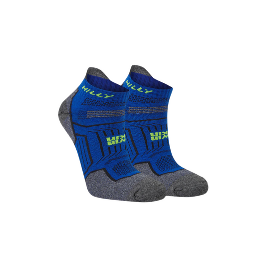 Hilly Unisex Twin Skin Socklet Med in Cobalt/Grey Marl SS26