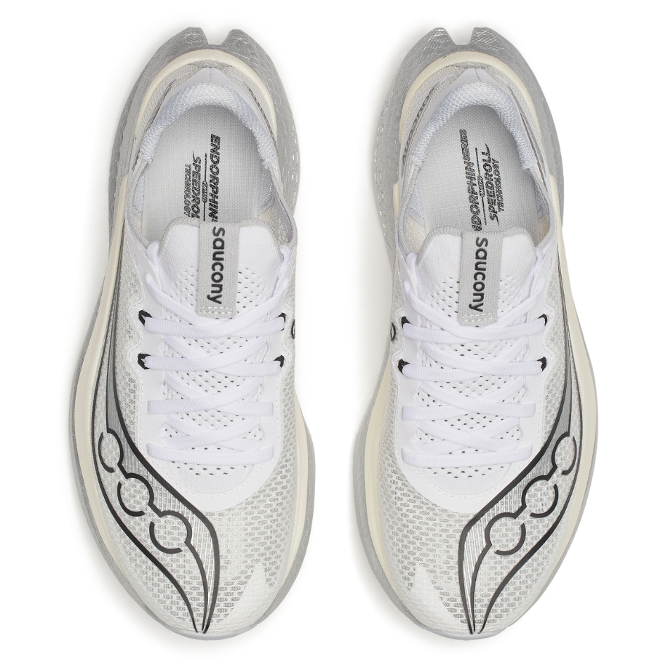 Saucony Women's Endorphin Pro 5 Running Shoes in White/Black SS26
