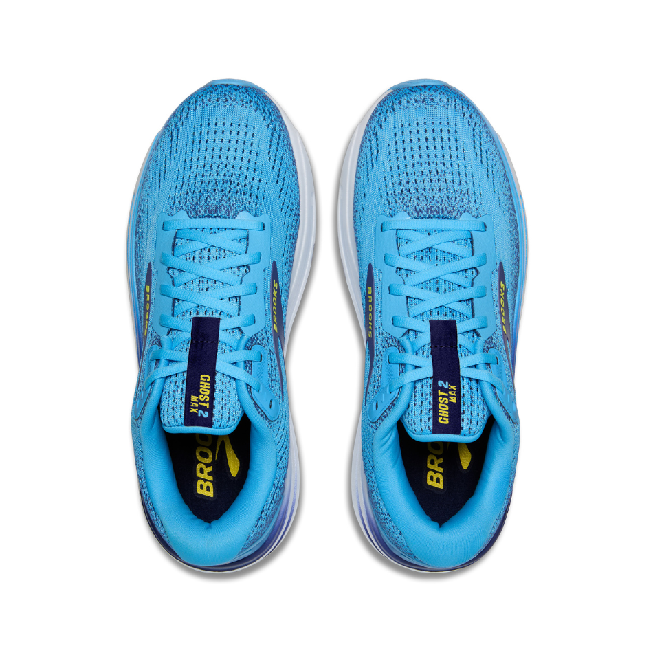 Brooks Men's Ghost Max 2 Running Shoes in Bonnie Blue/Blue Ribbon/Yellow SS25