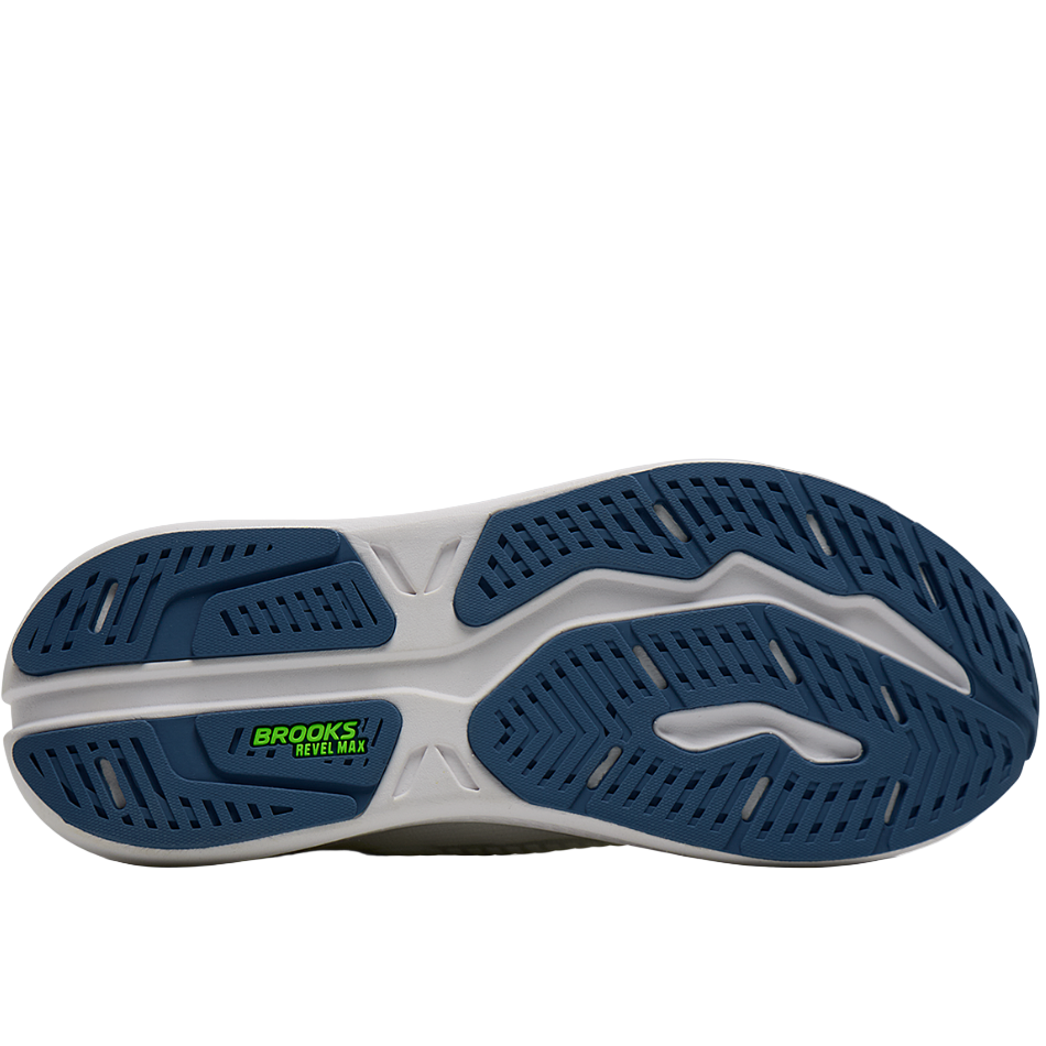 Brooks Men's Revel Max Running Shoes in White/Moonlight/Green Gecko SS26